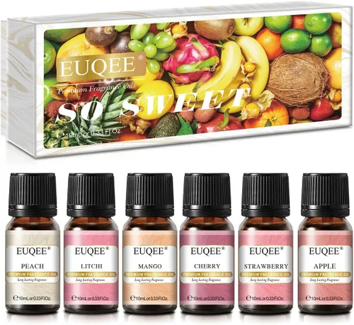 Vista 16 de EUQEE Juego de 6 aceites aromáticos de café (0.3 onzas líquidas), aceites esenciales de fragancia prémium para hacer velas, difusor, café
