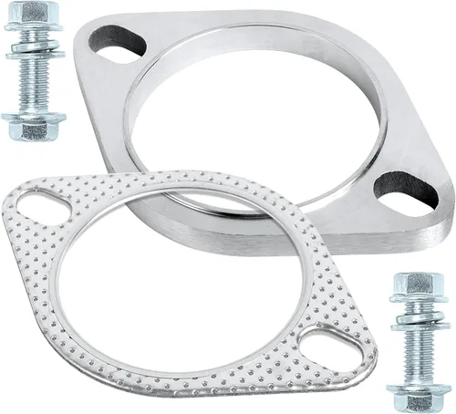 Kit de conexión de brida de escape de PALOZO en acero inoxidable, 2 pernos de 3 pulgadas/76 mm de brida de escape y junta con pernos y tuercas