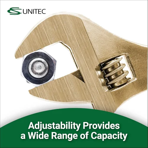 Vista 5 de CS Unitec Llave ajustable sin chispas y no magnética Herramienta de bronce de aluminio de 6 pulgadas, certificado TUV y libre de berilio