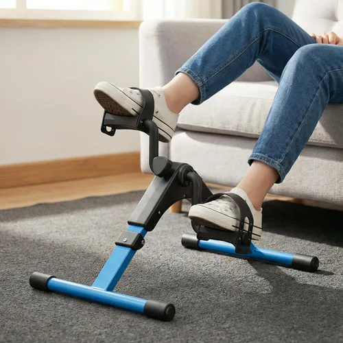 Vista 2 de MOMODA Under Desk Pedal Exerciser Mini Bike for Leg/Arm - Foldable Peddler with LCD Display for Home/Office