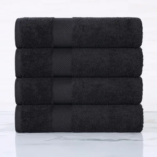 Vista 2 de SUPERIOR Kendell - Juego de 4 toallas de baño de algodón egipcio, absorbentes, para la ducha, artículos esenciales para el spa, toallas grandes