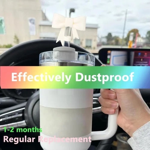 Vista 3 de Stanley - Juego de accesorios para tazas que incluye 4 fundas de silicona para popotes Stanley Tumbler, 2 botas de arco de silicona para copa Crema