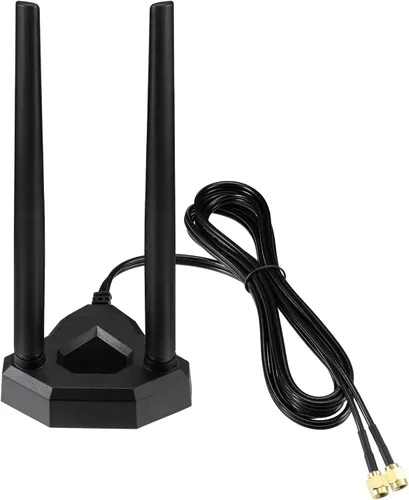 Eightwood Antena WiFi de banda dual 2.4GHz 5GHz RP-SMA con cable de extensión de 6.5 pies para tarjeta WiFi Bluetooth PCI PCIe de computadora de