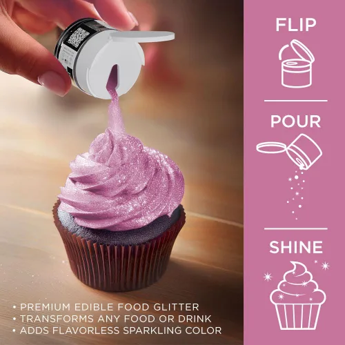 Vista 157 de Bakell - Brillantina 100% comestible, Tinker Dust®, 5 g, color negro, vegano, certificado Kosher, para pasteles, cupcakes, paletas, bebidas y postres