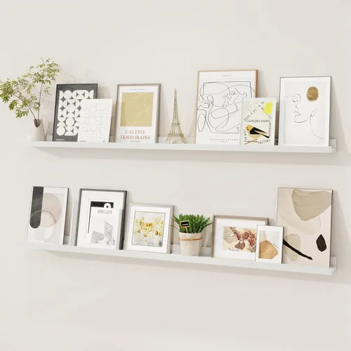Vista 60 de Fun Memories Floating Picture Ledge Shelves, Wall Mounted Wood Storage Shelf for Bedroom, Living Room, Bathroom, Kitchen, Nursery, Display Picture