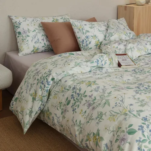 Vista 34 de Juego de funda de edredón con estampado floral estético, tamaño individual XL, acogedor juego de ropa de cama de algodón, tamaño individual XL
