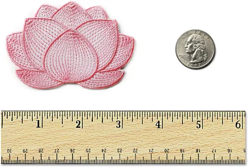 Vista 4 de Kolorspun Parche de flor de loto - Gancho y bucle táctico moral parche (rosa)