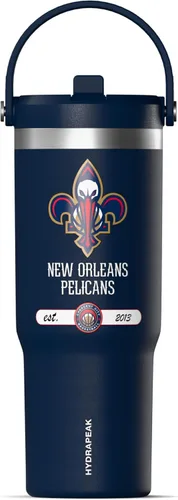 Vista 19 de Hydrapeak x NBA Vaso Nomad con Licencia Oficial de Atlanta Hawks de 32 oz con Asa y Tapa con Popote, Botella de Agua de Acero Inoxidable a Prueba