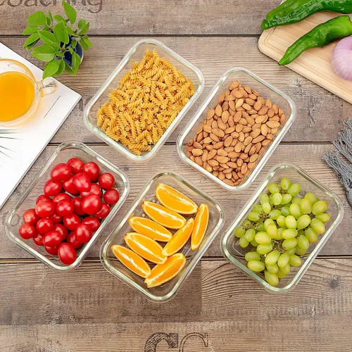 Vista 5 de UMEIED - Paquete de 10 recipientes de vidrio para almacenamiento de alimentos con tapas, recipientes herméticos para comidas preparadas