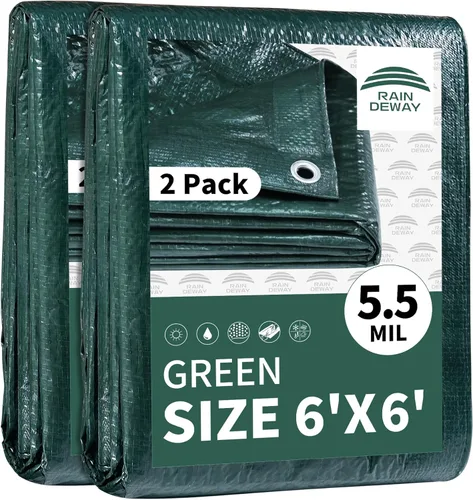 Vista 21 de RAINDEWAY Tarps - Lona impermeable de color azul de 4 x 16 pies de grosor, resistente a desgarros, multiusos, para techo, campamento, automóvil