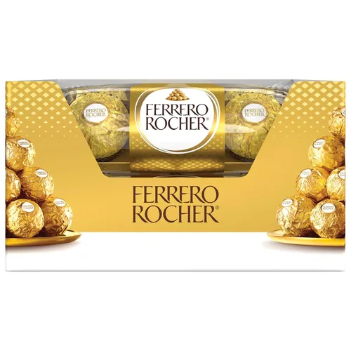 Vista 6 de Ferrero Rocher Caja de regalo gourmet de chocolate con leche con avellana, 42 chocolates envueltos individualmente, 18.5 onzas (paquete de 2)