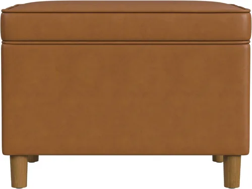 Vista 17 de Homepop Decoración para el hogar K7646-A862 Otomana de almacenamiento rectangular moderna tapizada Otomana con tapa con bisagras