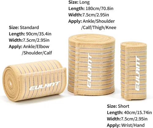 Vista 5 de EULANT Elastic Wrist/Leg Support Brace 1 Pairs, Adjustable Compression Wrist Wraps Wristbands for Carpal Tunnel Arthritis Tendonitis Weightlifting