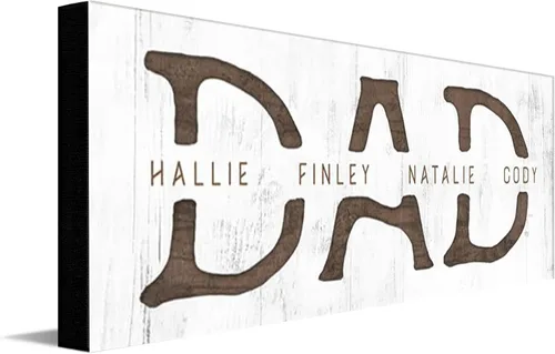 Personal-Prints Arte Personalizado de PAPÁ e Hijos | Personalizado con Todos los Nombres de los Niños | Regalo Único y Personalizado para el Día del