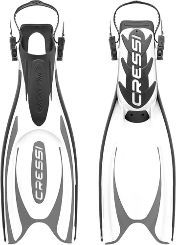Vista 6 de Cressi Aletas de buceo con talón abierto para adultos, potentes y eficientes Frog Plus: fabricadas en Italia
