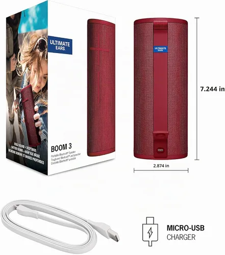 Vista 10 de Ultimate Ears Boom 3 - Altavoz inalámbrico Bluetooth, sonido audaz + graves profundos, Bluetooth, botón mágico, impermeable, batería de 15 horas