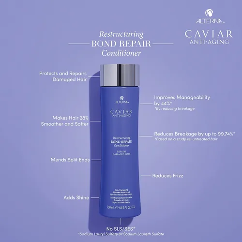 Vista 2 de Alterna CAVIAR Anti-Aging Restructuring Bond Repair Conditioner For Brittle, Damaged and Split Ends Repairs, Strengthens & Protects Damaged Hair