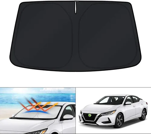 Vista 52 de KUST Parasol para parabrisas para Volkswagen VW ID.4 2021-2025 2026, accesorios para ventana, protector plegable, bloquea los rayos UV, mantiene