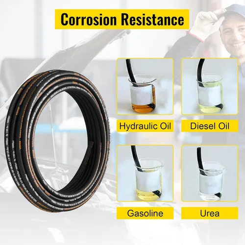 Vista 4 de Manguera hidráulica flexible - 1/2" x 100 pies, 4000 PSI, goma con 2 trenza de alambre, -20C a 140C