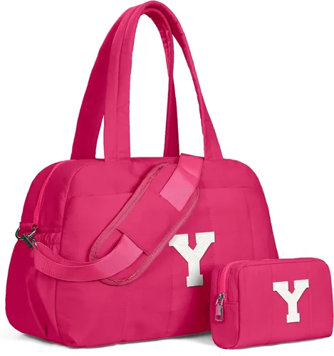 Vista 161 de Bolsa de lona Vogewood, bolsas personalizadas de fin de semana para mujer, bolsas de viaje con estuche de maquillaje, regalos de cumpleaños, Beige