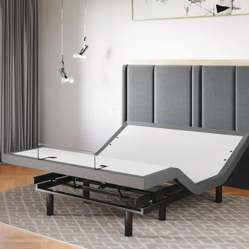 Vista 14 de Sven & Son Base de cama ajustable clásica, elevación de cabeza y pies, masaje, luces bajo la cama, USB, memoria de gel, marco inteligente