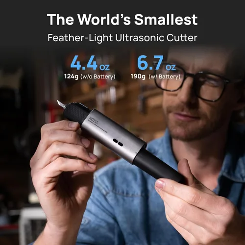Vista 5 de HOZO NeoBlade - Cortador ultrasónico inalámbrico, vibración de 40 kHz y ajuste automático de potencia de 40 W, batería reemplazable, refrigeración