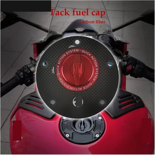 Vista 4 de Accesorios de fibra de carbono para motocicleta, de liberación rápida, para tanque de combustible, cubierta de tapa de aceite de gas compatible