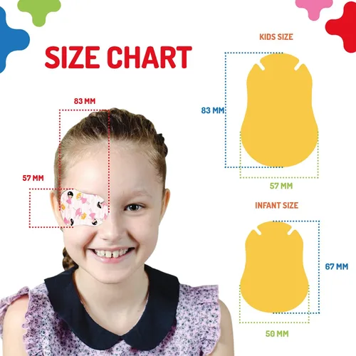 Vista 3 de Opthopatch Defined Vision - Parches para ojos para niños, diseño divertido para niñas [Serie II], 90 + 10 vendajes adhesivos de algodón