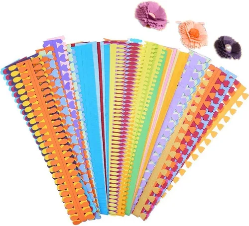 ODETOJOY - Tira de papel Quilling para hacer flores, manualidades, kit de flores de papel crepé para álbumes de recortes, juego de papel de Quilling