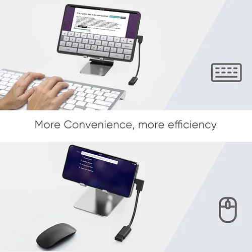 Vista 4 de CableCreation Adaptador USB C a USB hembra de 90 grados, cable USB C OTG, tipo C a USB A, conector hembra compatible con MacBook Pro Air, iPad