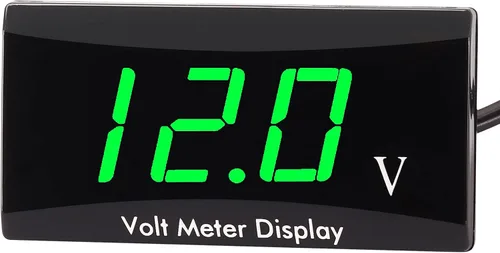 Kinstecks - Voltímetro digital de motocicleta de 12 V CC con pantalla LED, medidor de voltaje para motocicleta, coche, batería, monitor de voltaje,