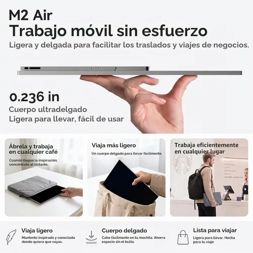 Vista 6 de M2 Air 16" Mini LED 2.5K 240hz pantalla táctil Monitor portátil con un lápiz óptico Plateado