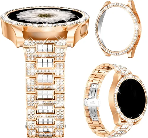 Vista 9 de Mosonio Compatible con Samsung Galaxy Watch FE 2024 40mm/Galaxy Watch 5 Banda 40mm 44mm/ Galaxy Watch 4 Banda 40mm 44mm con Estuche Protector