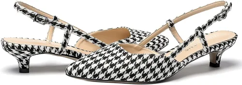 Vista 6 de WAYDERNS Zapatos de tacón bajo con correa puntiaguda de charol para mujer, 1.5 pulgadas