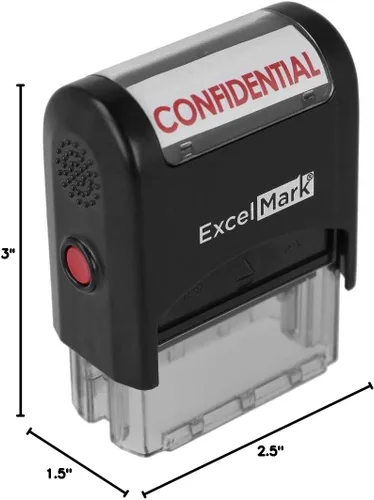 Vista 8 de ExcelMark Sello de goma autoentintado confidencial - Tinta roja