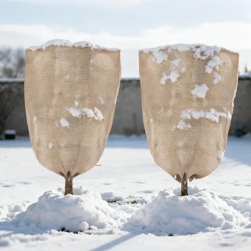 Vista 6 de ANPHSIN Cubiertas de arpillera para plantas de protección contra la congelación para el patio, protector de heladas de invierno grande de 40 x 47