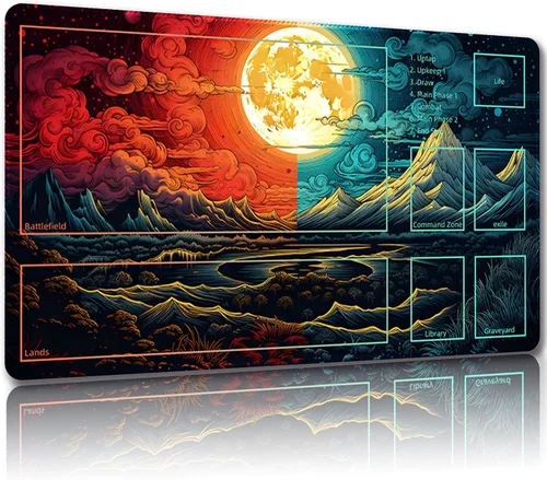Magic Mat 55 - Tapete de juego de 24 x 14 pulgadas con zonas, bolsas de almacenamiento gratis, TCG y tapete de juego de mesa Alfombrilla mágica 55