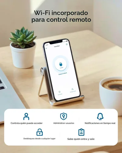 Vista 4 de eufy Security Smart Lock C33, cerradura de puerta con teclado con asa, perilla de puerta de huellas dactilares, cerradura de puerta de entrada sin