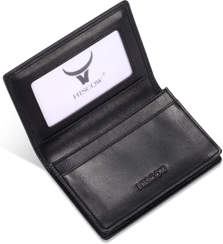 Vista 24 de Funda de piel para tarjetas de visita para hombres y mujeres, piel de becerro italiana