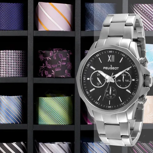 Vista 2 de Peugeot Reloj de vestir de cuarzo multifunción para hombre