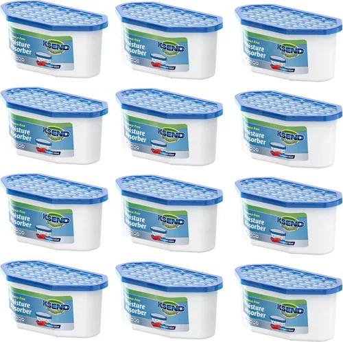Ksend Absorbentes de humedad, paquete de 12, deshumidificador compacto para armario, cajas absorbentes de humedad eficientes, absorbente de humedad