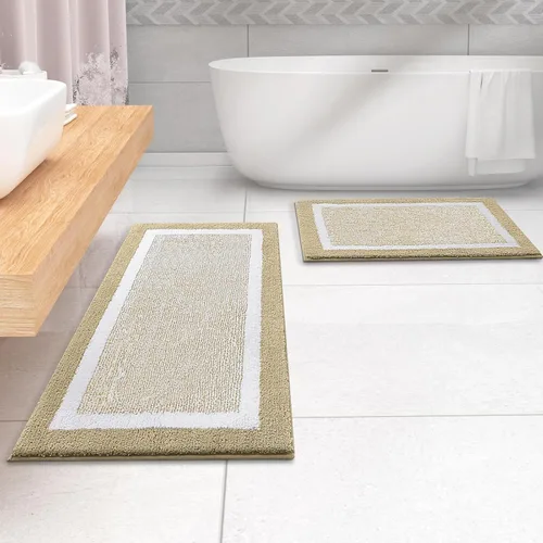 Vista 75 de OLANLY Alfombras de baño 30x20, tapete de baño de microfibra extra suave y absorbente, antideslizante, lavable a máquina, secado rápido, alfombra