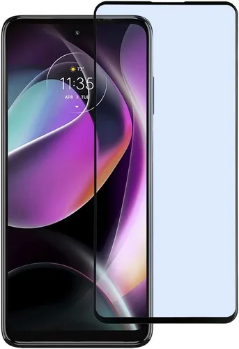 Vista 2 de Protector de pantalla de vidrio templado adhesivo completo para Motorola Moto G 5G (2022) /XT2213 - Negro
