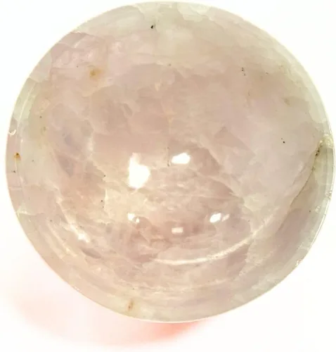 Jet International Crystal Jet Natural - Cuenco de cuarzo rosa de 2 pulgadas, libreto de terapia, piedras preciosas espirituales, limpieza de