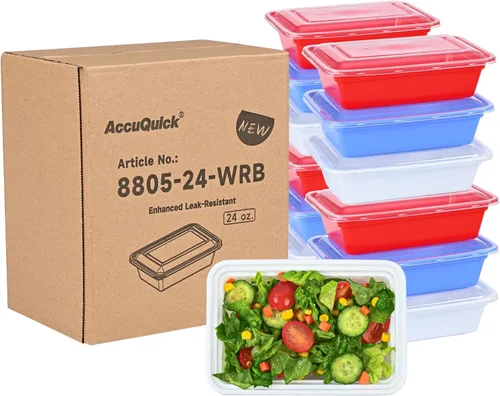 Vista 8 de LOKATSE HOME Paquete de 150 recipientes de preparación de comidas de 24 onzas reutilizables para almacenamiento de lonchera, cajas Bento, aptos