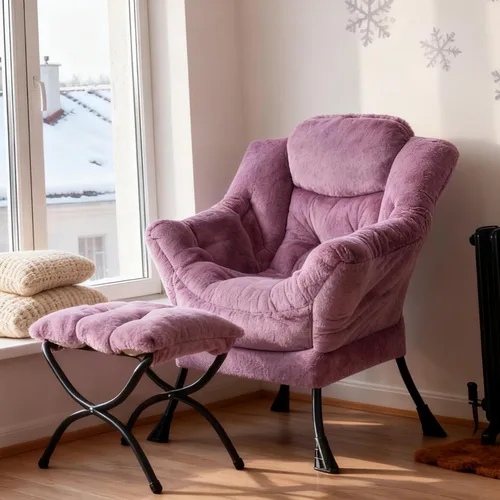 Vista 207 de Welnow Silla Lazy con otomana, moderna silla de descanso con reposabrazos y un bolsillo lateral, sillón para sofá de ocio, sillón de lectura