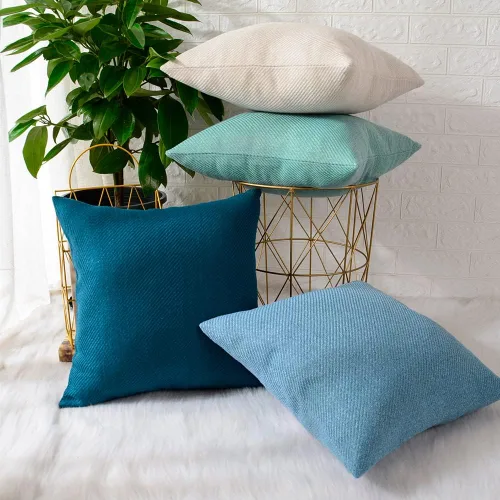 Vista 7 de MERNETTE Funda de cojín cuadrado de chenille, suave, decorativa, para decoración del hogar, para sofá, cama, silla, sillón, paquete de 2