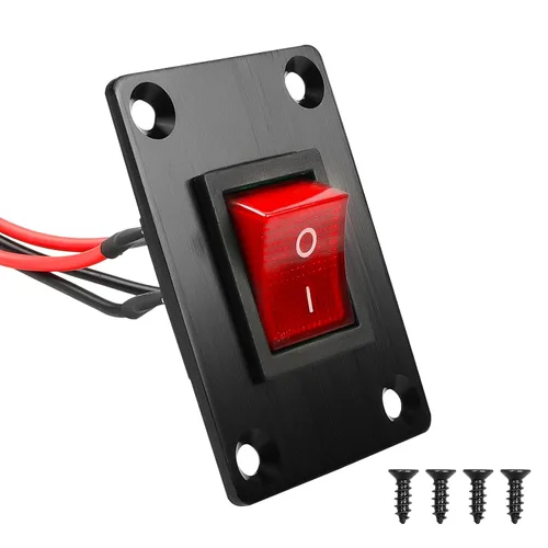 Vista 13 de 1 pieza Interruptor basculante negro KCD1 para barco, interruptor de panel SPST de 2 posiciones y 2 pines, 6A 250V CA 10A 125V CA, con 4 piezas