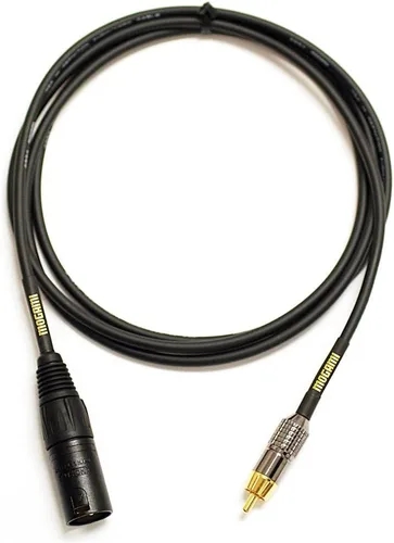 Vista 4 de Mogami GOLD XLRM-RCA-03 Cable adaptador de audio desequilibrado, conector RCA macho a XLR-macho, contactos dorados, conectores rectos, 3 pies