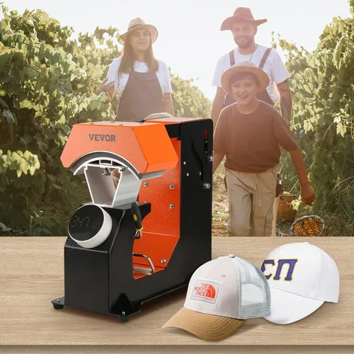 Vista 8 de VEVOR Máquina de prensa térmica automática 3 en 1 para gorras - Sin arrugas, liberación automática y botón de presión, panel de control digital